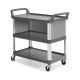 Wózek gastronomiczny TTS 3-półkowy stelaż aluminiowy Shelf szary