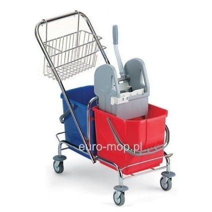 Wózek do sprzątania Euro System 2x25L z koszykiem