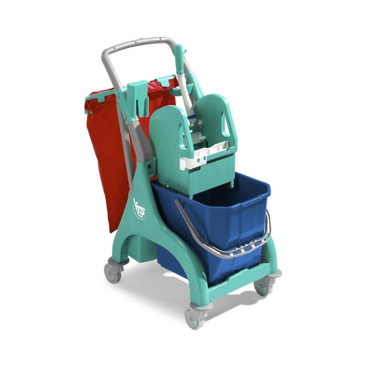 Wózek do sprzątania TTS Nick Plus 10, wiadro 25 l z uchwytem na worek