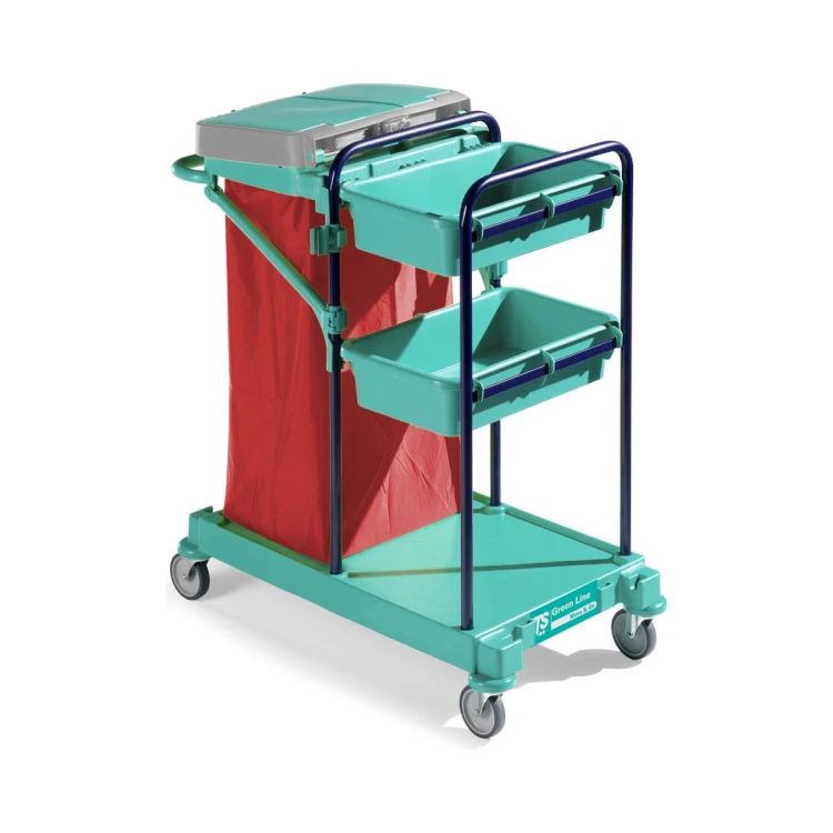 Wózek serwisowy TTS Green Line 100, 2 kuwety 27 × 44 cm i worek 120 l