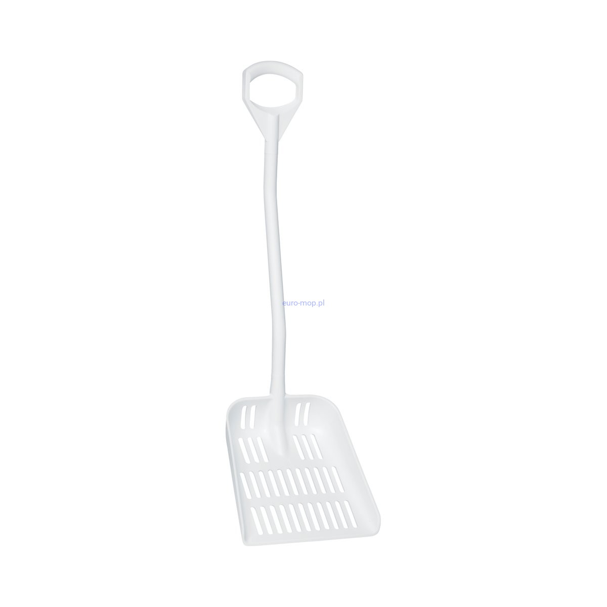 Szufla ergonomiczna 114,5 cm z otworami odcedzającymi uchwyt D biała Vikan