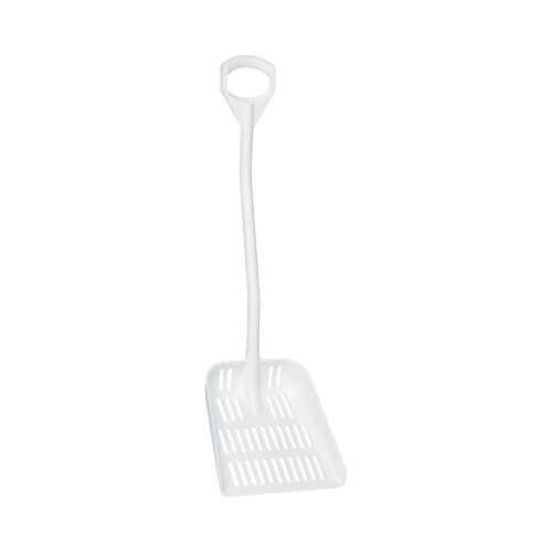 Szufla ergonomiczna 114,5 cm z otworami odcedzającymi uchwyt D biała Vikan