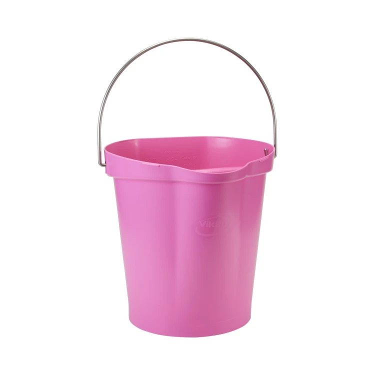 Wiadro 12 l z dziobkiem i skalą różowe Vikan