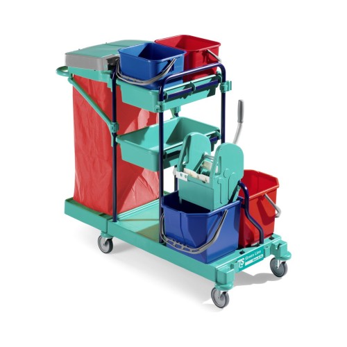 Wózek serwisowy TTS Green Line 150 z wyciskarką TEC, 2 × 15 l i 2 × 12 l