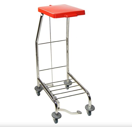 stelaż na worki z odpadami medycznymi Euro System 1x70L DUST chromowany z pedałem