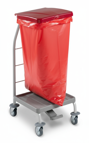 stelaż ze stali nierdzewnej z pedałem na worki z odpadami medycznymi Euro System 1x120L ZIBI