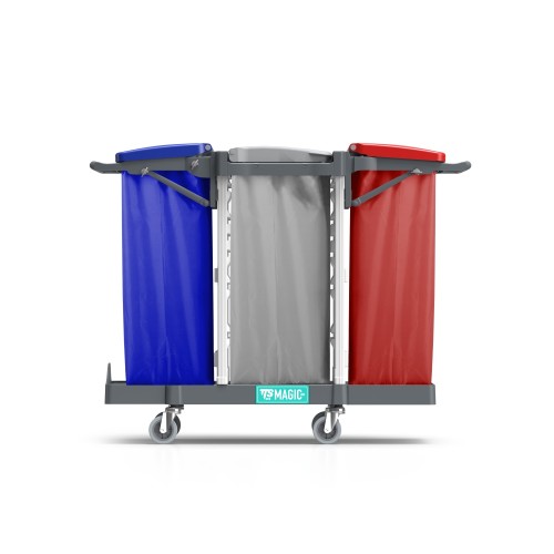 Wózek na odpady TTS Magic Line 50B Basic, 2x120 + 150 l – detal konstrukcji