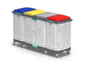 Wózek na odpady TTS Magic Line 190P Professional, zamykany, 4x150 l
