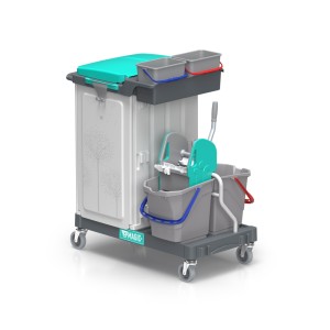 Wózek serwisowy TTS Magic Line 120P, zamykany, wyciskarka i worek 150 l