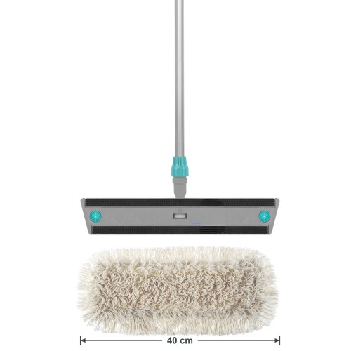 Mop płaski na rzep TTS VELCRO 40 cm komplet – stelaż Velook, kij aluminiowy i wkład bawełniany z frędzlami