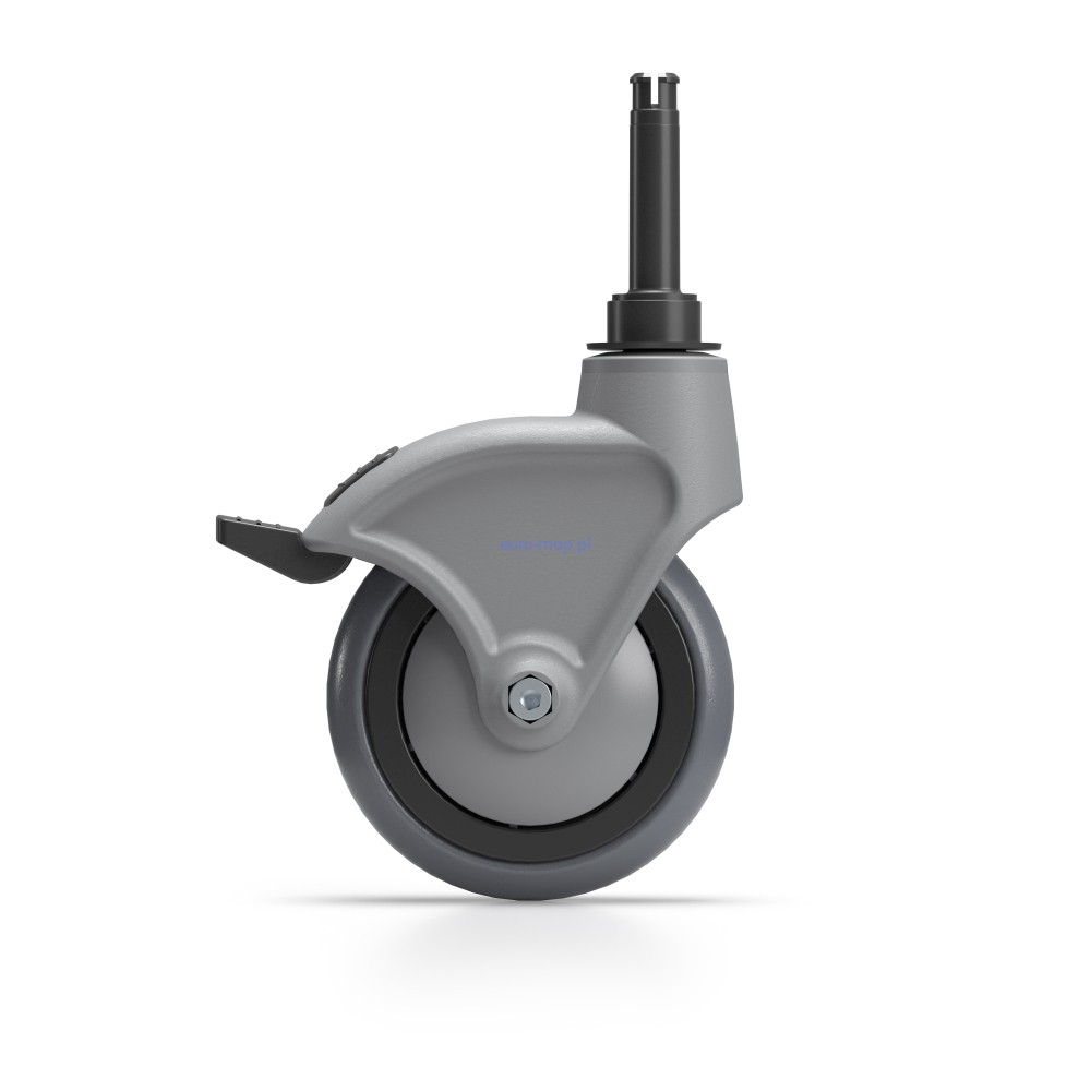 Koło gumowe ø 125 mm z hamulcem pod odbojnik ø 200 mm do wózka TTS Magic Line