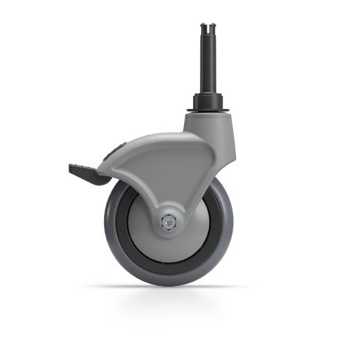 Koło gumowe ø 125 mm z hamulcem pod odbojnik ø 200 mm do wózka TTS Magic Line