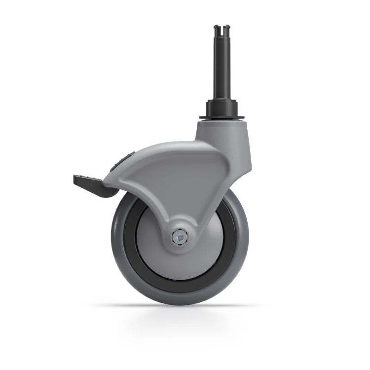 Koło gumowe ø 125 mm z hamulcem pod odbojnik ø 200 mm do wózka TTS Magic Line