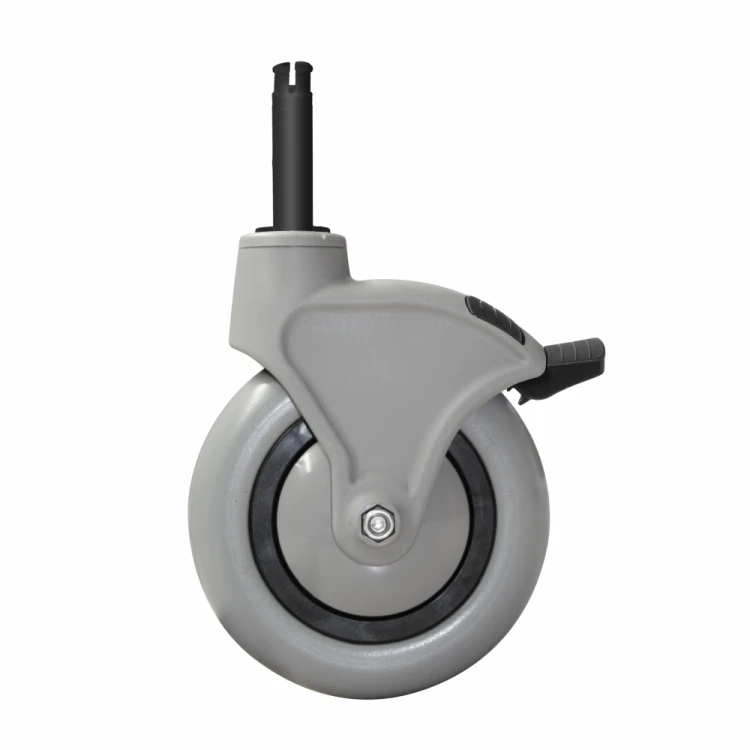 Koło gumowe ø 150 mm z hamulcem pod odbojnik ø 200 mm do wózka TTS Magic Line