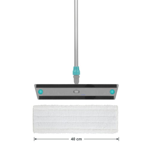 Mop płaski na rzep TTS SOFT PRO biały 40cm komplet – stelaż Velook, kij aluminiowy i biały wkład Soft Pro