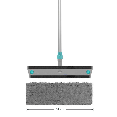 Mop płaski na rzep TTS SOFT PRO szary 40cm komplet – stelaż Velook, kij aluminiowy i szary wkład Soft Pro