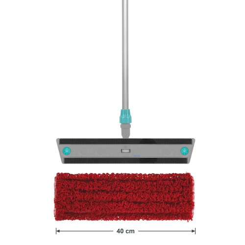 Mop płaski na rzep TTS MICRORICCIO czerwony 40cm komplet – stelaż Velook, kij aluminiowy i czerwony wkład Microriccio