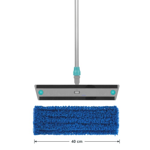 Mop płaski na rzep TTS MICRORICCIO niebieski 40cm komplet – stelaż Velook, kij aluminiowy i niebieski wkład Microriccio