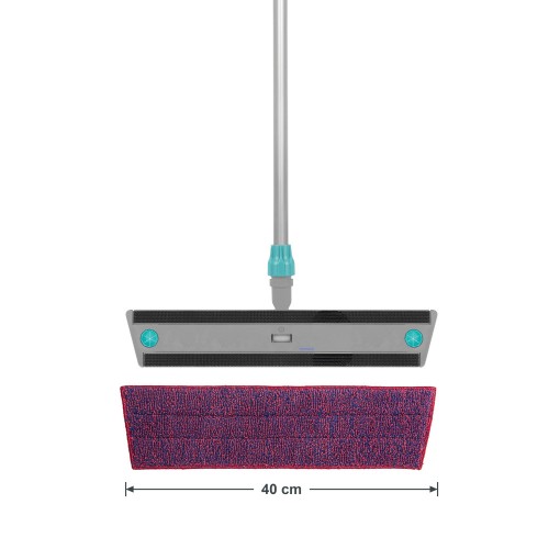Mop płaski na rzep TTS ULTRASAFE czerwony 40cm komplet – stelaż Velook, kij aluminiowy i czerwony wkład Ultrasafe