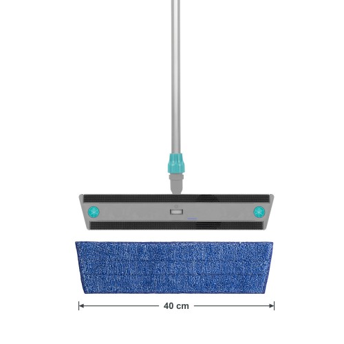 Mop płaski na rzep TTS ULTRASAFE niebieski 40cm komplet – stelaż Velook, kij aluminiowy i niebieski wkład Ultrasafe