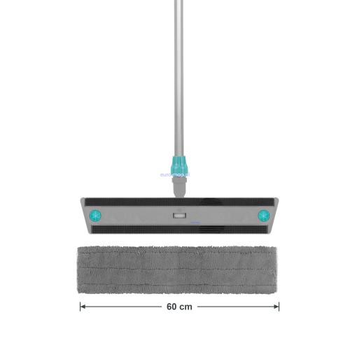 Mop płaski na rzep TTS SOFT PRO szary 60cm komplet – stelaż Velook, kij aluminiowy i szary wkład Soft Pro