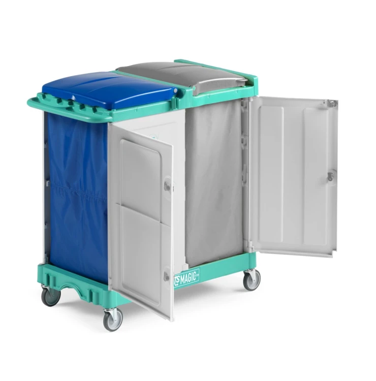 Wózek na odpady TTS Magic Line 160P Professional, zamykany, 2x150 l – aranżacja