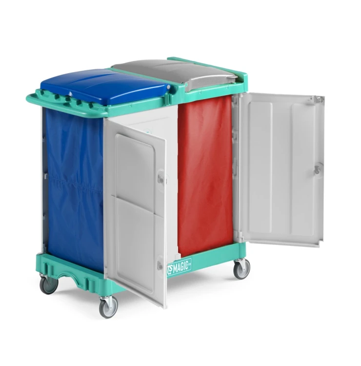 Wózek na odpady TTS Magic Line 190P Professional, zamykany, 4x150 l – aranżacja
