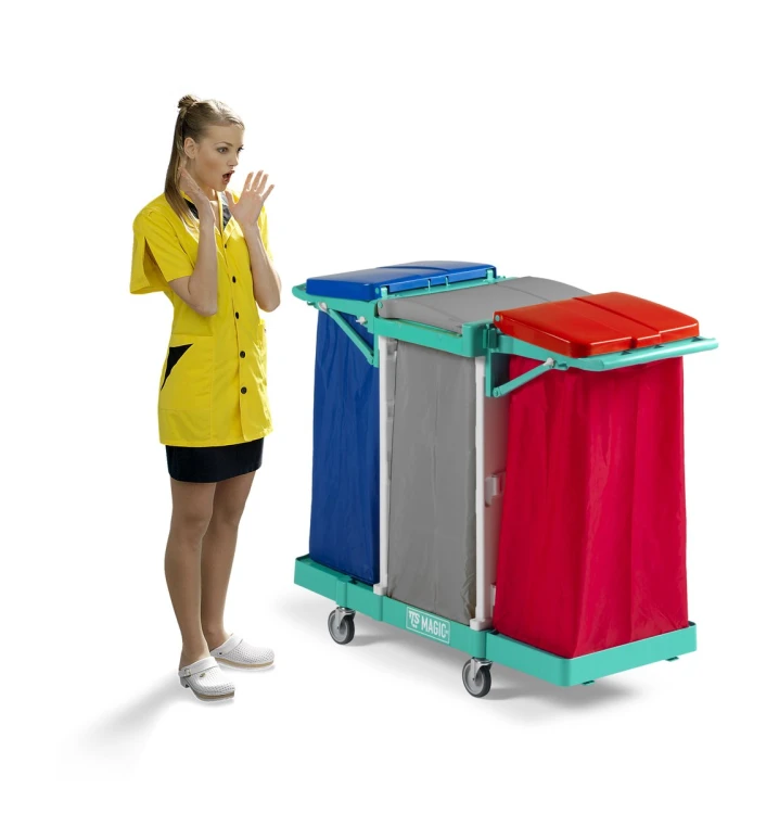Wózek na odpady TTS Magic Line 50B Basic, 2x120 + 150 l – aranżacja