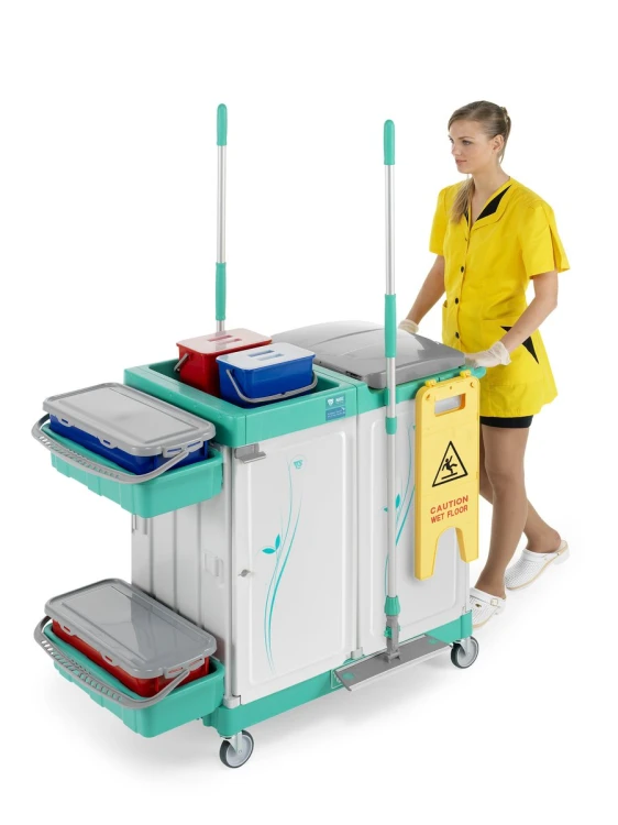Wózek serwisowy TTS Magic Line 310E Elegance, 3 segmenty, worek 150 l – aranżacja