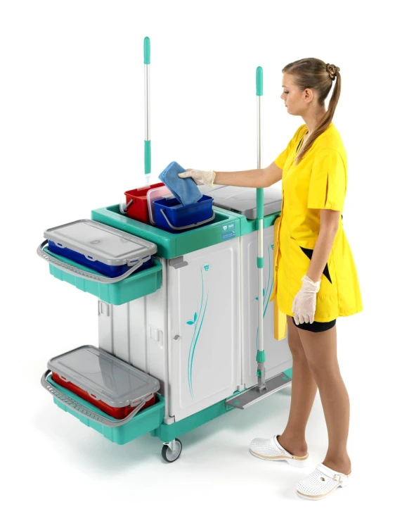 Wózek serwisowy TTS Magic Line 310E Elegance, 3 segmenty, worek 150 l – aranżacja