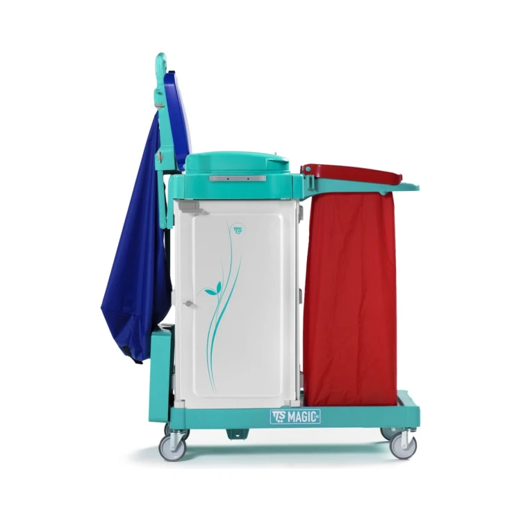 Wózek serwisowy TTS Magic Line 480S, 2 worki 120 l i 2 szuflady – detal