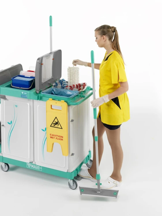 Wózek serwisowy TTS Magic Line 310E Elegance, 3 segmenty, worek 150 l – aranżacja