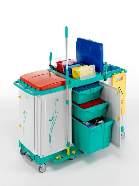 Wózek serwisowy TTS Magic Line 390E Elegance, 2 worki 150 l do segregacji – aranżacja