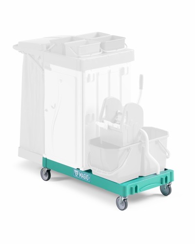 Podstawa duża 91 × 52 cm z kołami ø 100 mm do wózków Magic Line, zielona