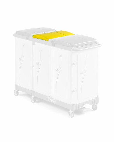 Pokrywa centralnego uchwytu worka 150 l z systemem Shhut do wózków Magic Line, żółta