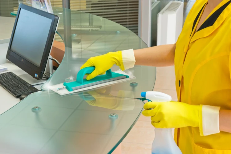 Packa ręczna TTS Clean Glass 30cm zielona – mycie szklanego blatu biurka