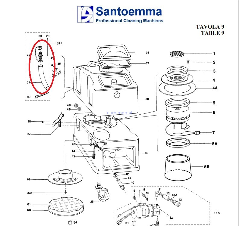 Wąż spustowy do Sabriny Maxi Santoemma 1591C-MAXI