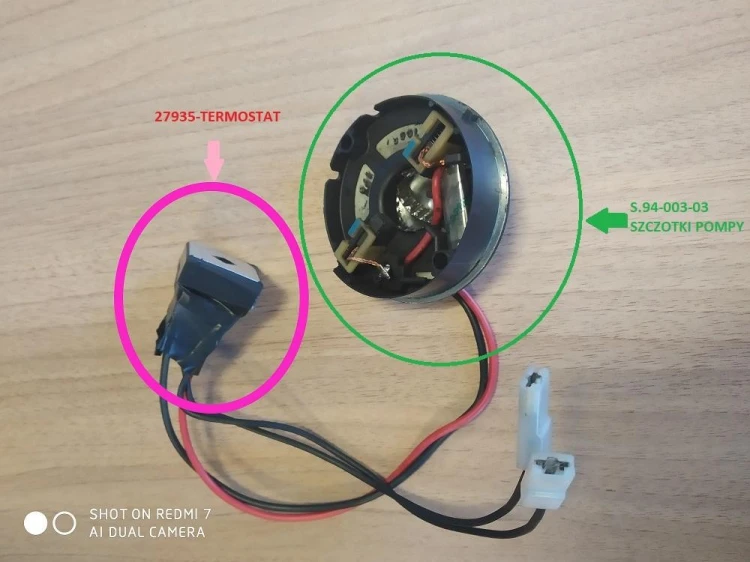 Szczotki pompy 643 z termostatem, stary typ Santoemma 643.R