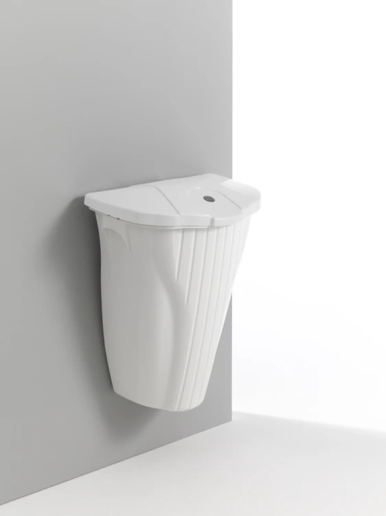 Kosz naścienny Wall-Up 50 l z pokrywą, bez pedału, biały, pokrywa biała