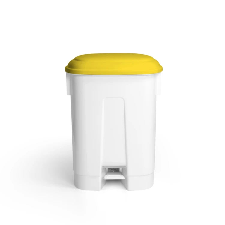Kosz Derby XL 60 l z pedałem, pokrywa żółta