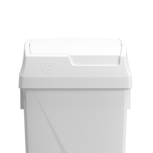 Kosz Lindy Swing 25 l z klapą wahadłową, biały – 2
