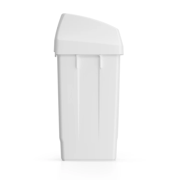 Kosz Lindy Swing 50 l z klapą wahadłową, biały – 3
