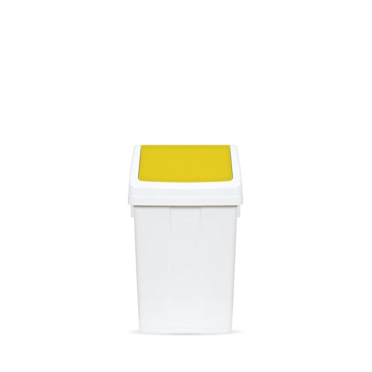 Kosz Max 12 l z klapą uchylną, klapa żółta