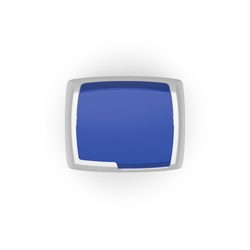 Kosz Lindy Swing 25 l z klapą wahadłową, biały, klapa niebieska – 2