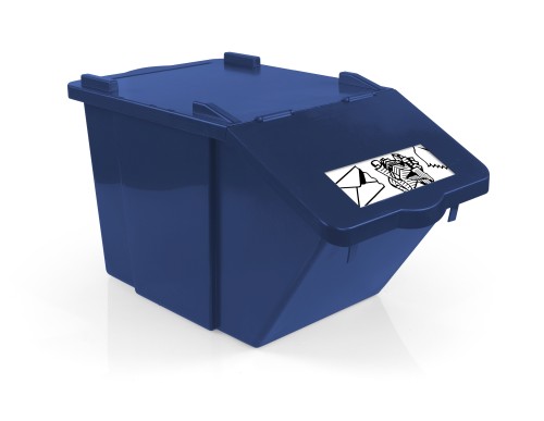Kosz modułowy Split 45 l do segregacji z nadrukiem „papier”