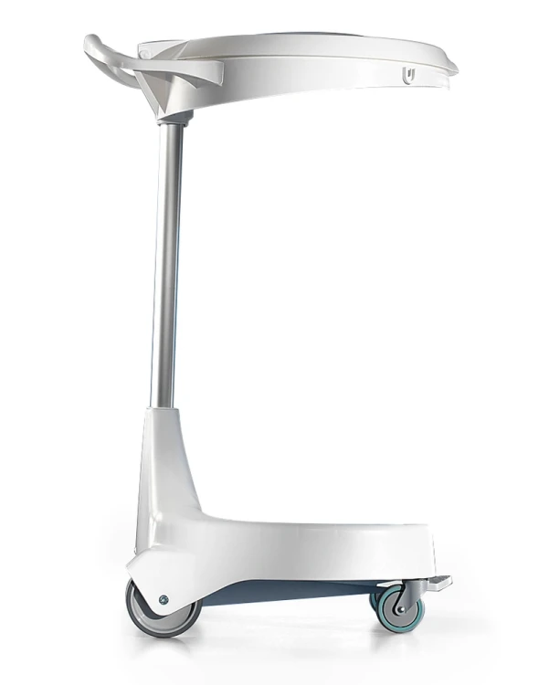 Stelaż na worek 120 l Smile, 4 kółka, z pokrywą na pedał, wkład 2 × 60 l, stelaż biały, pokrywa biała – 3
