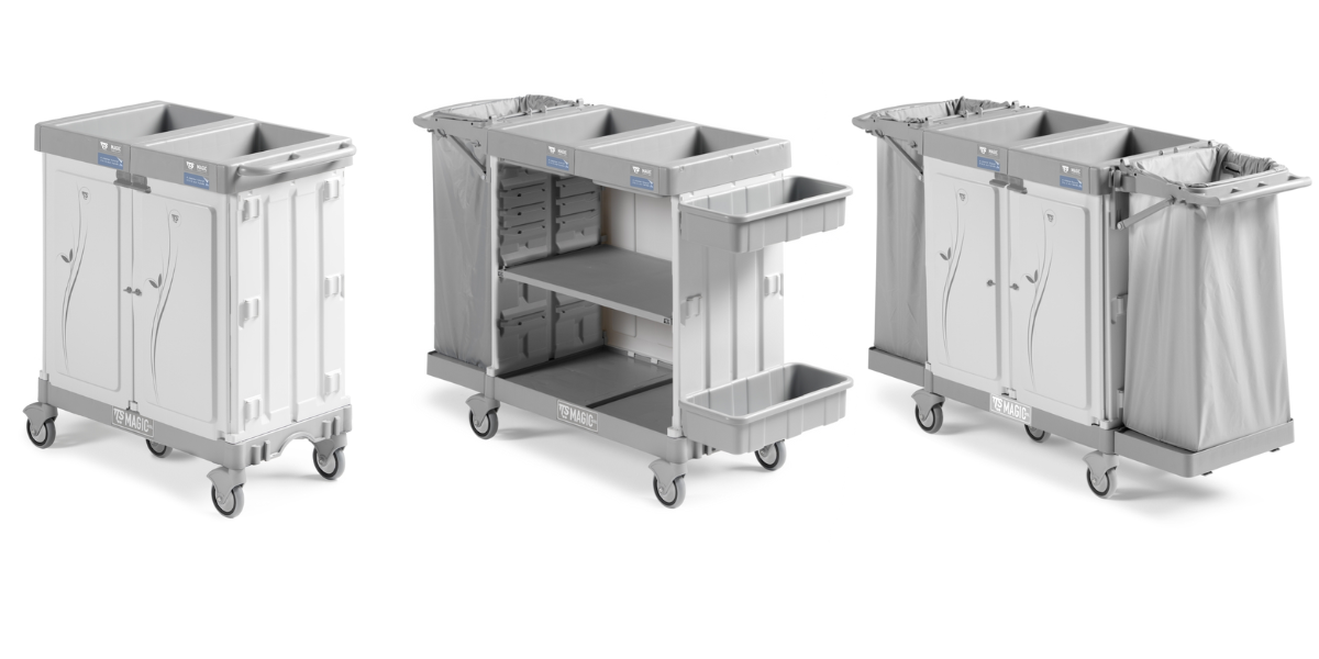 wózki do obsługi pacjentów w szpitalu - do pościeli i bielizny